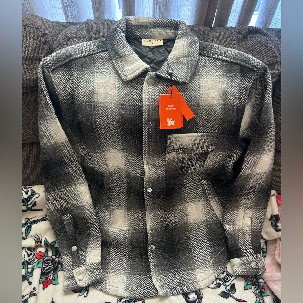 YoungLA Flannel Jacket - Black and White - Size Small - New with Tags